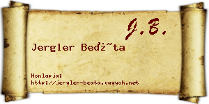 Jergler Beáta névjegykártya