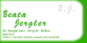 beata jergler business card